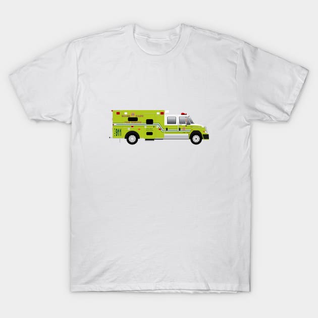 Miami Dade Fire Rescue Ambulance Florida T-Shirt by BassFishin